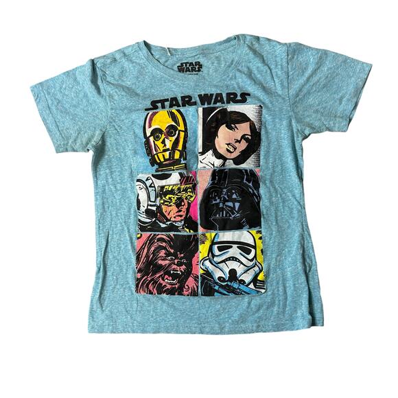 Star Wars Women's Medium Crew Neck T-Shirt Light Blue Science Fiction Movie - Picture 1 of 4